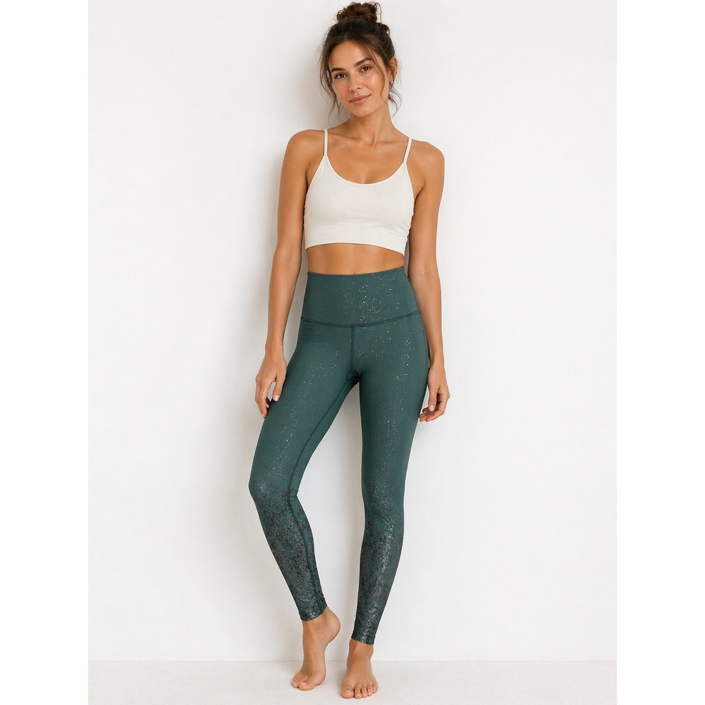 Beyond Yoga x barre3 Metallic Ombre Leggings Athleisure Balletcore Pickleball